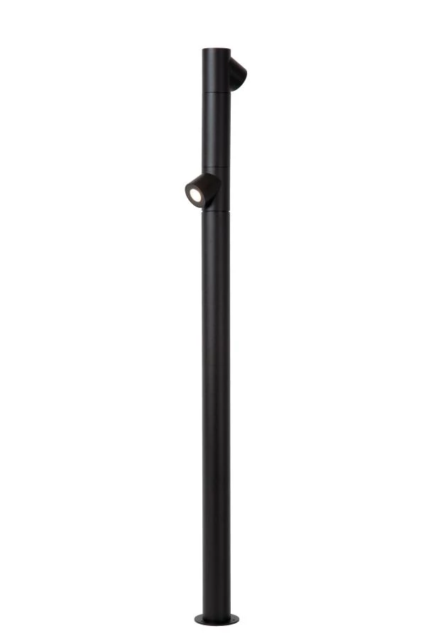 Lucide IBAMBA - Pollerleuchte - LED - 2x6W 3000K - IP65 - Schwarz - eingeschaltet
