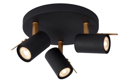 Lucide GRONY - Foco de techo - LED Dim to warm - GU10 - 3x5W 2200K/3000K - Negro