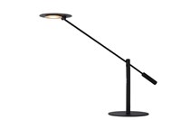 Lucide ANSELMO - Lampe de bureau - Ø 18 cm - LED Dim. - 1x9W 3000K - Noir allumé