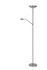 Lucide ZENITH - Stehlampe Mit Leselampe - LED Dim. - 3000K - Chrom Matt eingeschaltet 2