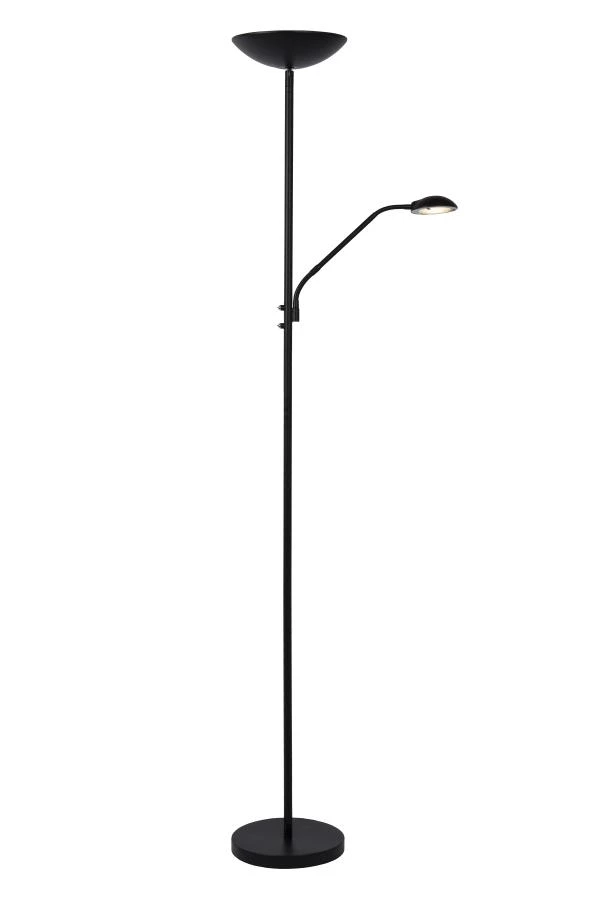 Lucide ZENITH - Stehlampe Mit Leselampe - LED Dim. - 3000K - Schwarz - eingeschaltet