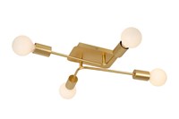 Lucide LESTER - Plafonnière - 4xE27 - Mat Goud / Messing aangezet 2