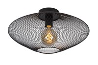 Lucide MESH - Plafonnière - Ø 45 cm - 1xE27 - Zwart aangezet
