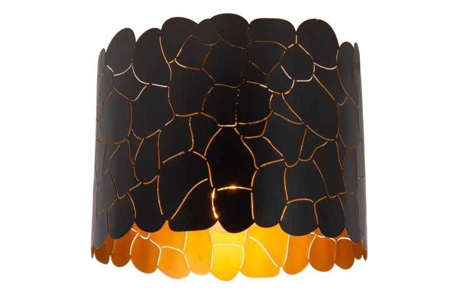 Lucide ALMELO - Lámpara de techo - Ø 25,5 cm - 1xE27 - Negro - encendido