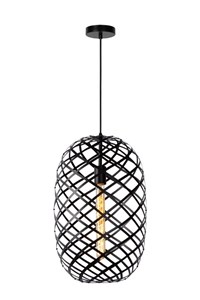 Lucide WOLFRAM - Suspension - Ø 32 cm - 1xE27 - Noir allumé