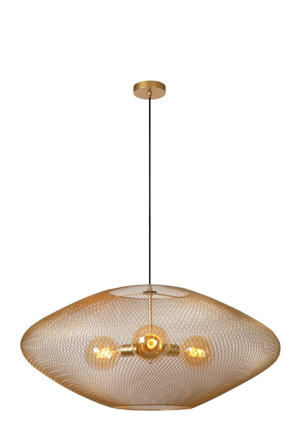 LUCIDE MESH Pendelleuchte – Ø28 Cm, Schwarz, Metall, Höhenverstellbar & Dimmbar – Für E27 LED