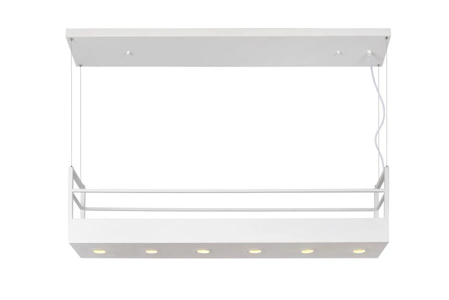 Lucide MIRAVELLE - Hanglamp - 6xGU10 - Wit - aangezet 1