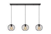 Lucide DANZA - Lámpara colgante - 3xE27 - Negro encendido