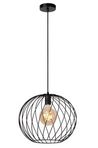 Lucide DANZA - Hanglamp - Ø 40 cm - 1xE27 - Zwart aangezet