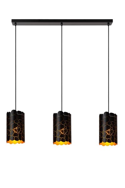 Lucide ALMELO - Lámpara colgante - 3xE27 - Negro