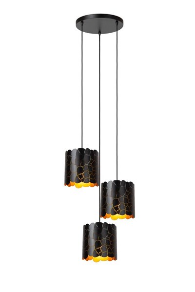 Lucide ALMELO - Lámpara colgante - 3xE27 - Negro