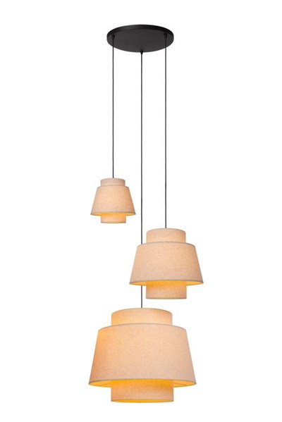 Lucide TRIBUTE - Pendelleuchten - Ø 76 cm - 3xE27 - Beige