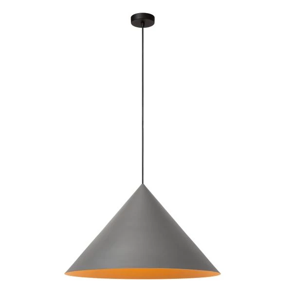 Lucide SPITZE - Suspension - Ø 60 cm - 1xE27 - Gris | Vibes - allumé 6