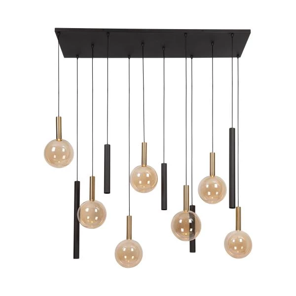 Lucide JOSIANE - Hanglamp - 7xG9 ,5xGU10M- Zwart - aangezet 2