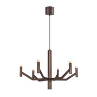 Lucide WELLINGTON - Pendant light - Ø 60 cm - LED Dim. - G9 - 2700K - Coffee - Vibes turned on 6