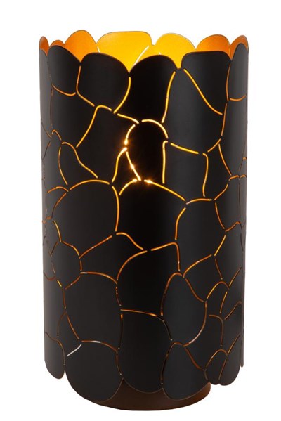 Lucide ALMELO - Lámpara de mesa - Ø 15 cm - 1xE27 - Negro