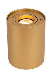 Lucide TUBE - Table lamp - Ø 9,6 cm- LED 3 StepDim - GU10 - 1x5W 2600K/2800K - Matt Gold / Brass turned on 2