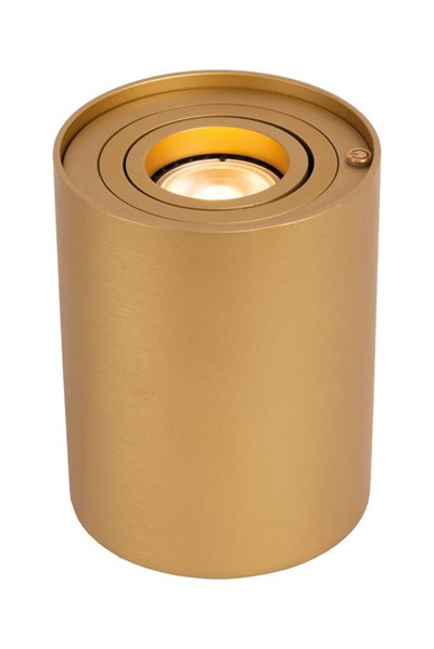 Lucide TUBE - Lampe de table - Ø 9,6 cm - LED 3 StepDim - GU10 - 1x5W 2600K/2800K - Or Mat / Laiton