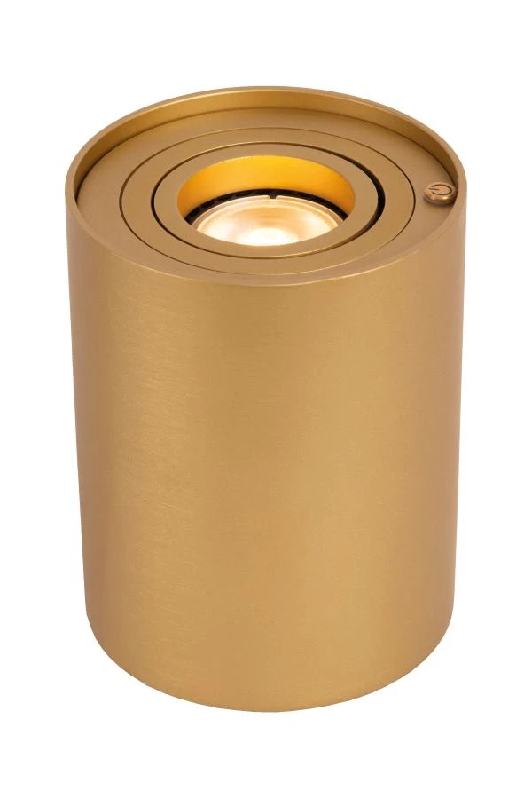 Lucide TUBE - Lampe de table - Ø 9,6 cm - LED 3 StepDim - GU10 - 1x5W 2600K/2800K - Or Mat / Laiton - allumé 2
