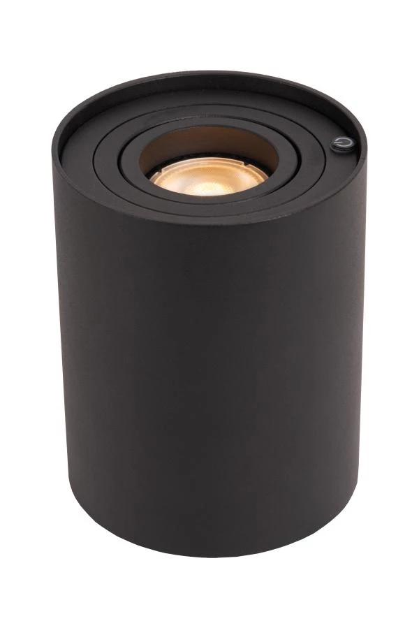 Lucide TUBE - Table lamp - Ø 9,6 cm- LED 3 StepDim - GU10 - 1x5W 2600K/2800K - Black - turned on