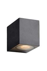 Lucide ZORA-LED - Wandspot / Wandlamp Binnen/Buiten - LED Dimb. - GU10 - 1x5W 3000K - IP44 - Zwart aangezet