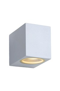 Lucide ZORA-LED - Wandspot / Wandlamp Binnen/Buiten - LED Dimb. - GU10 - 1x5W 3000K - IP44 - Wit aangezet 1