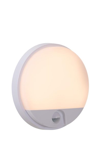 Lucide HUPS IR - Wandlamp Binnen/Buiten - Ø 21 cm - LED - 1x10W 3000K - IP54 - Beweging & dag/nacht sensor - Wit