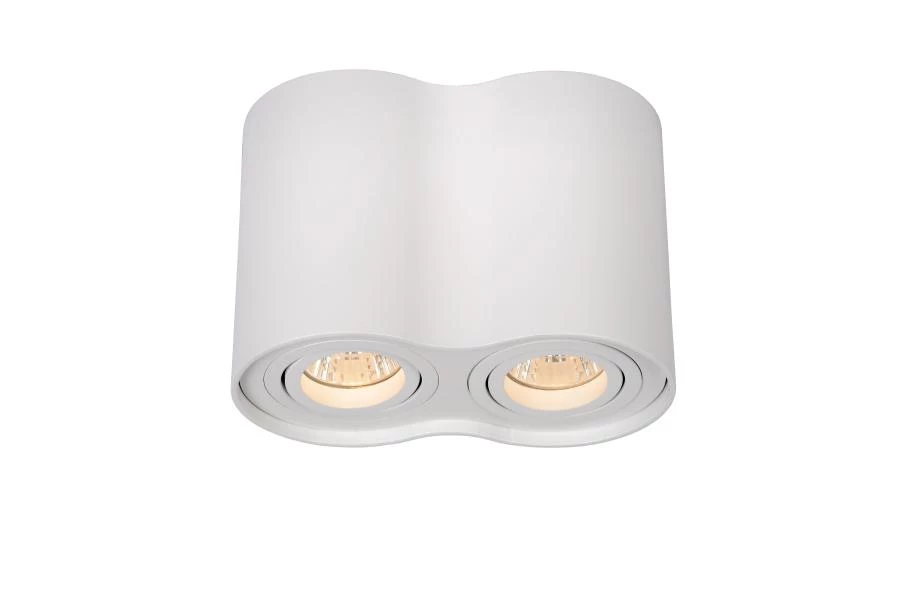Lucide TUBE - Ceiling spotlight - 2xGU10 - White - turned on 1