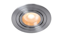 Lucide TUBE - Spot encastrable - Ø 9,2 cm - 1xGU10 - Chrome Dépoli allumé 2