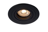 Lucide TUBE - Spot encastrable - Ø 9,2 cm - 1xGU10 - Noir allumé
