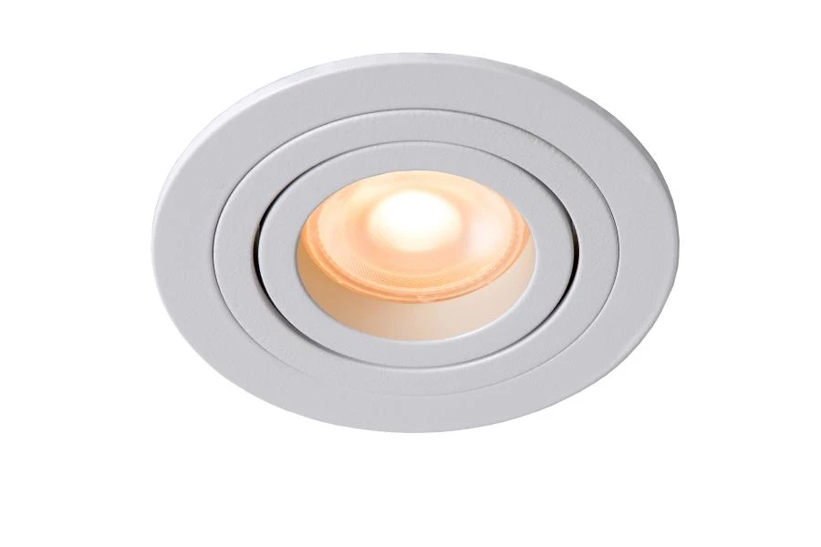 Lucide TUBE - Recessed spotlight - Ø 9,2 cm - 1xGU10 - White - turned on 1