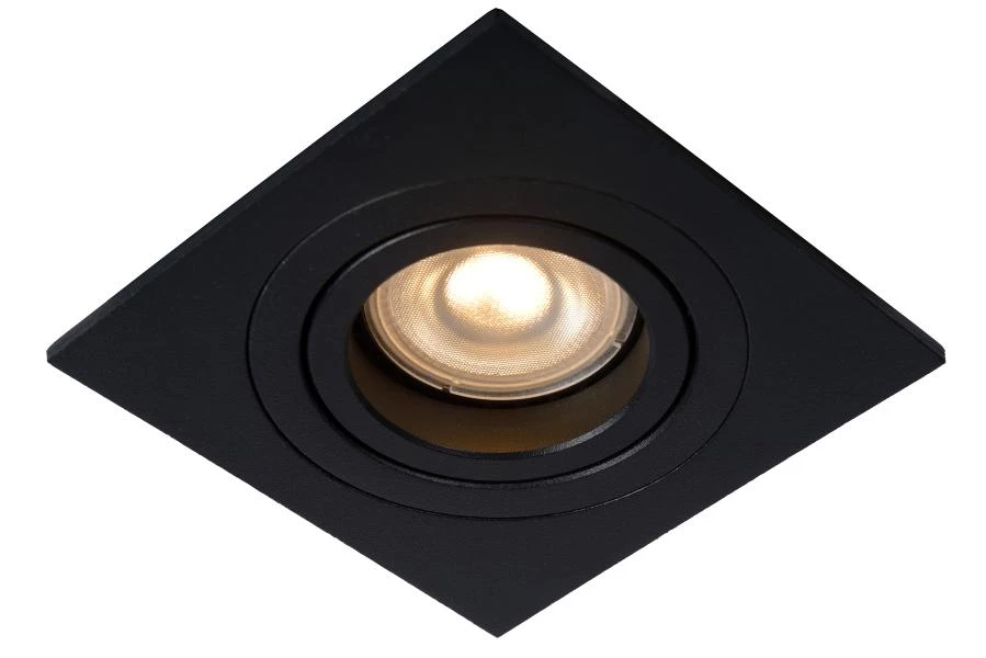 Lucide TUBE - Spot encastrable - 1xGU10 - Noir - allumé