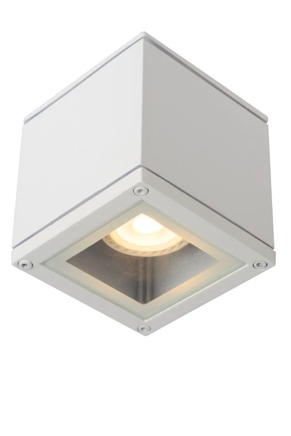 Lucide AVEN - Ceiling spotlight Bathroom - 1xGU10 - IP65 - White - turned on 1