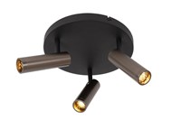Lucide GRADO - Deckenstrahler - Ø 25 cm - 3xGU10 (MR11) - Grauguss eingeschaltet 5