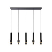 Lucide MARGARY - Pendant light - LED Dim. - 5x4,2W 2700K - Black turned on