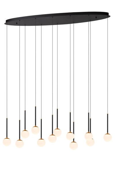 Lucide Premium CALINA - Pendelleuchten - LED Dim. - 12x7,7W 2700K - Schwarz