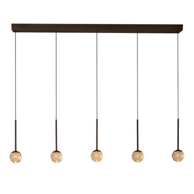 Lucide CALINA - Pendant light - LED Dim. - CCT - 5x8,2W 2200K/3300K - With replaceable LED module - Coffee | Premium