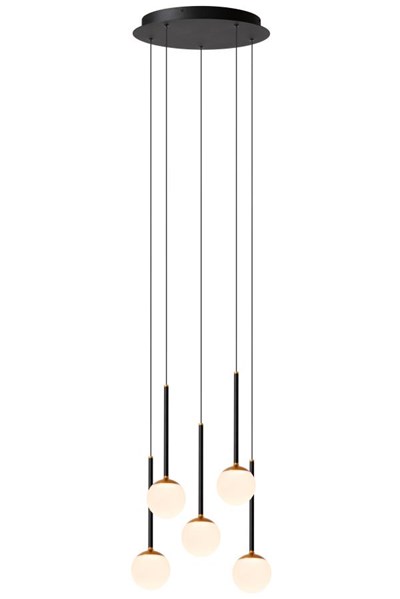 Lucide CALINA - Pendant light - Ø 41,9 cm - LED Dim. - CCT - 5x7,4W 2200K/3300K - Black | Premium