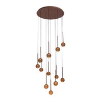 Lucide CALINA - Pendant light - Ø 69,9 cm - LED Dim. - CCT - 12x7W 2200K/3300K - Coffee | Premium turned on 6