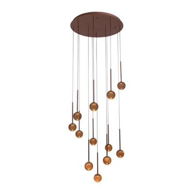 Lucide CALINA - Pendant light - Ø 69,9 cm - LED Dim. - CCT - 12x7W 2200K/3300K - Coffee | Premium