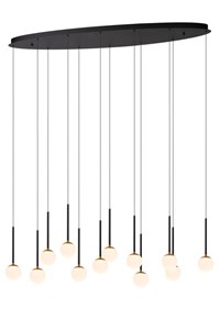 Lucide CALINA - Pendant light - LED Dim. - CCT - 12x7W 2200K/3300K - Black | Premium turned on