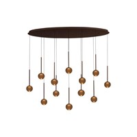 Lucide CALINA - Pendant light - LED Dim. - CCT - 12x7W 2200K/3300K - Coffee | Premium turned on 6