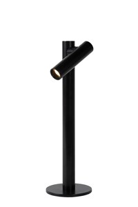 Lucide ANTRIM - Lampe de bureau Rechargeable Intérieur/Extérieur - Batterie/Piles - LED Dim. - 1x2,2W 2700K - IP54 - Avec station de charge sans fil - Noir allumé