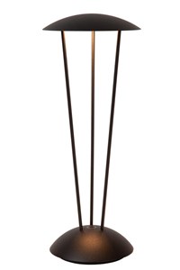 Lucide RENEE - Lámpara de mesa Recargable Dentro/Fuera - Batería/acumulador - Ø 12,3 cm - LED Dim to warm - 1x2,2W 2700K/3000K - IP54 - Con estación de carga inalámbrica - Negro encendido