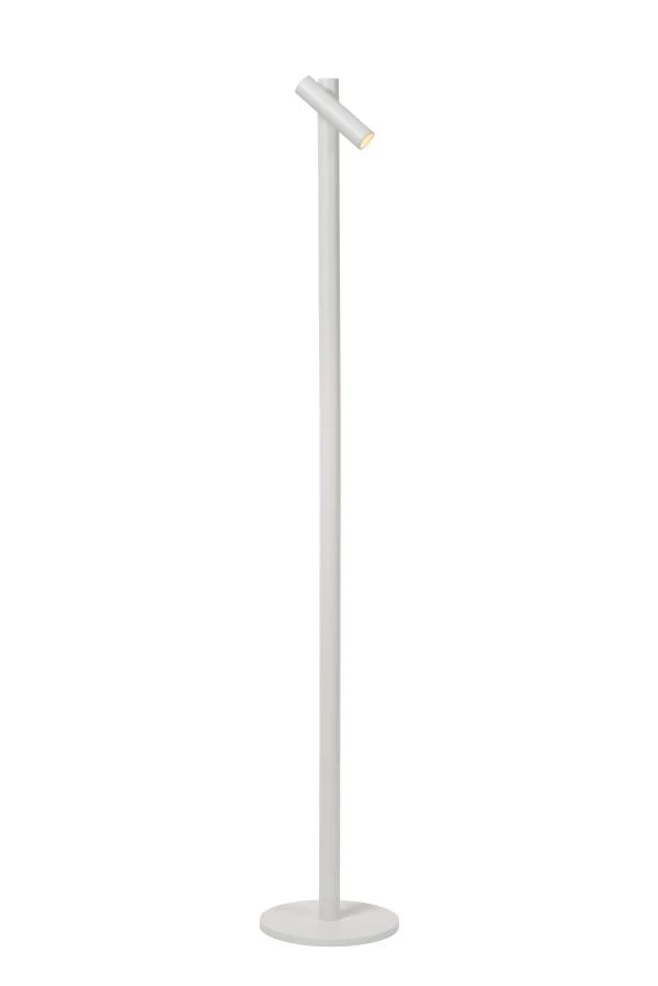 Lucide ANTRIM - Lampadaire / lampe de lecture Rechargeable Intérieur/Extérieur - Batterie/Piles - LED Dim. - 1x2,2W 2700K - IP54 - Avec station de charge sans fil - Blanc - allumé 1