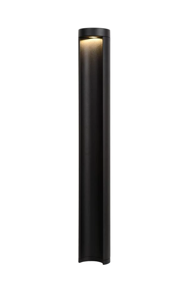 Lucide COMBO - Borne extérieur - Ø 9 cm - LED - 1x9W 3000K - IP54 - Noir - allumé