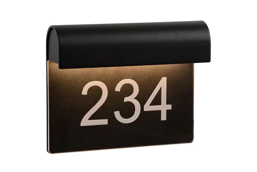 Lucide THESI LED - Lámpara de pared Dentro/Fuera - LED - 1x8W 3000K - IP54 - Negro - encendido