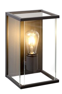 Lucide CLAIRE - Wandlamp Binnen/Buiten - 1xE27 - IP54 - Antraciet aangezet