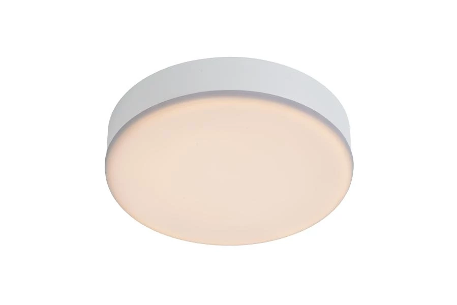 Lucide CERES-LED - Plafonnier Salle de bains - Ø 21,5 cm - LED Dim. - 1x30W 3000K - IP44 - Blanc - allumé 1