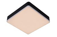 Lucide CERES-LED - Plafonnier Salle de bains - LED Dim. - 1x30W 3000K - IP44 - Noir allumé